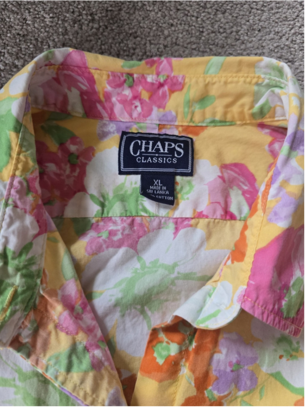 Vintage Chaps Classics Floral Button-Down Shirt – Women's XL Multicolor Y2K *259 - Picture 2 of 6